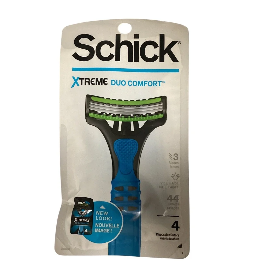 Schick Xtreme Duo Comfort‎ Disposable Razors 3 Blades, 4 Razors